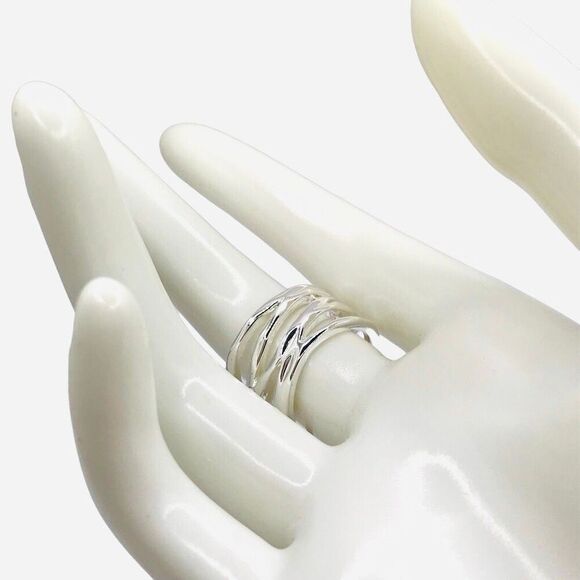 Premier Designs "Down To The Wire" Silver Ring Size 7.5 - Picture 5 of 5